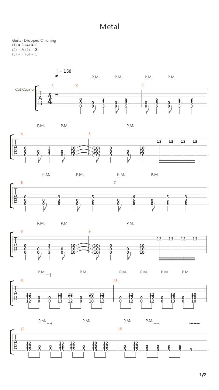Metal吉他谱