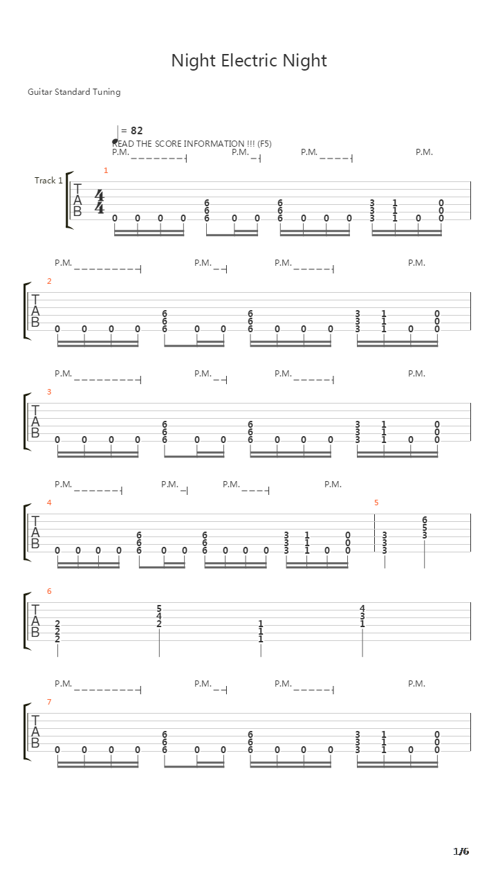 Night Electric Night吉他谱