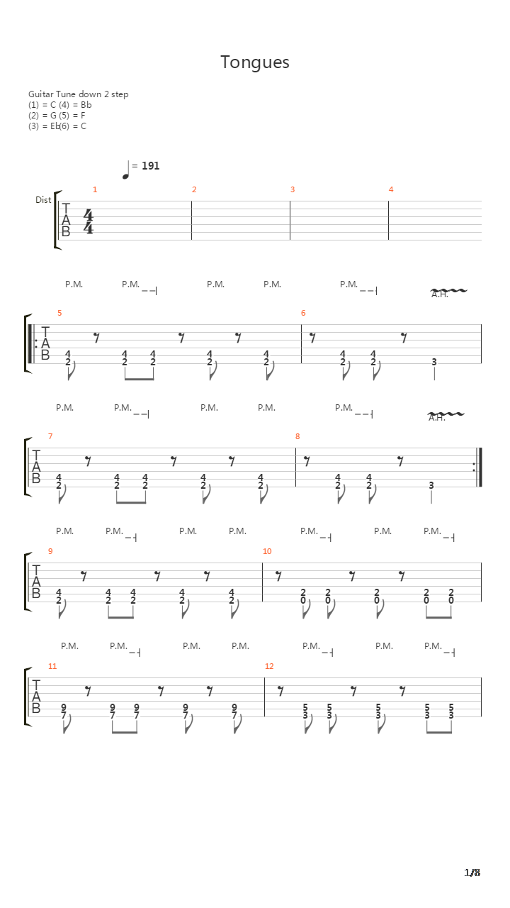 Tongues吉他谱