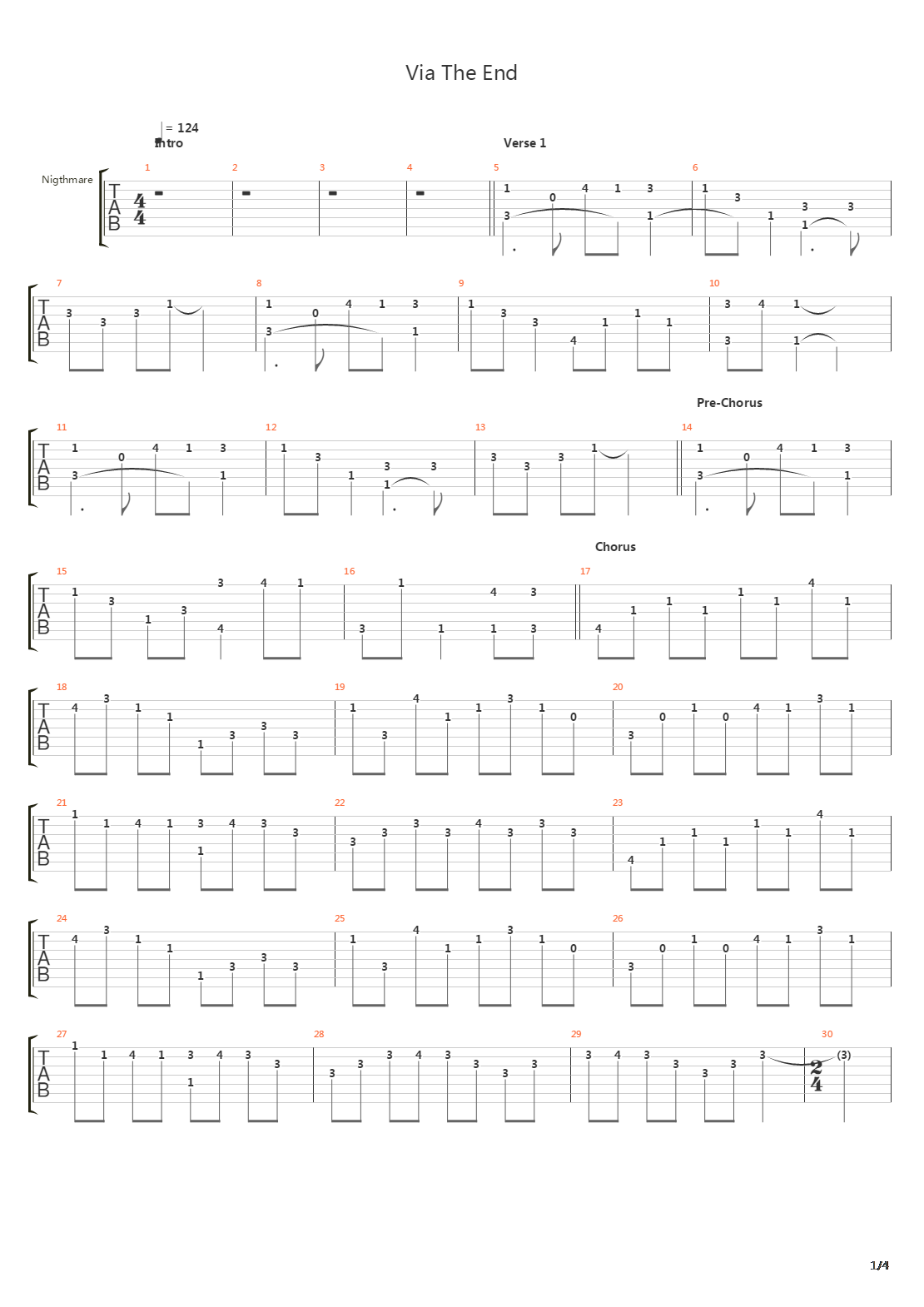 Via The End吉他谱