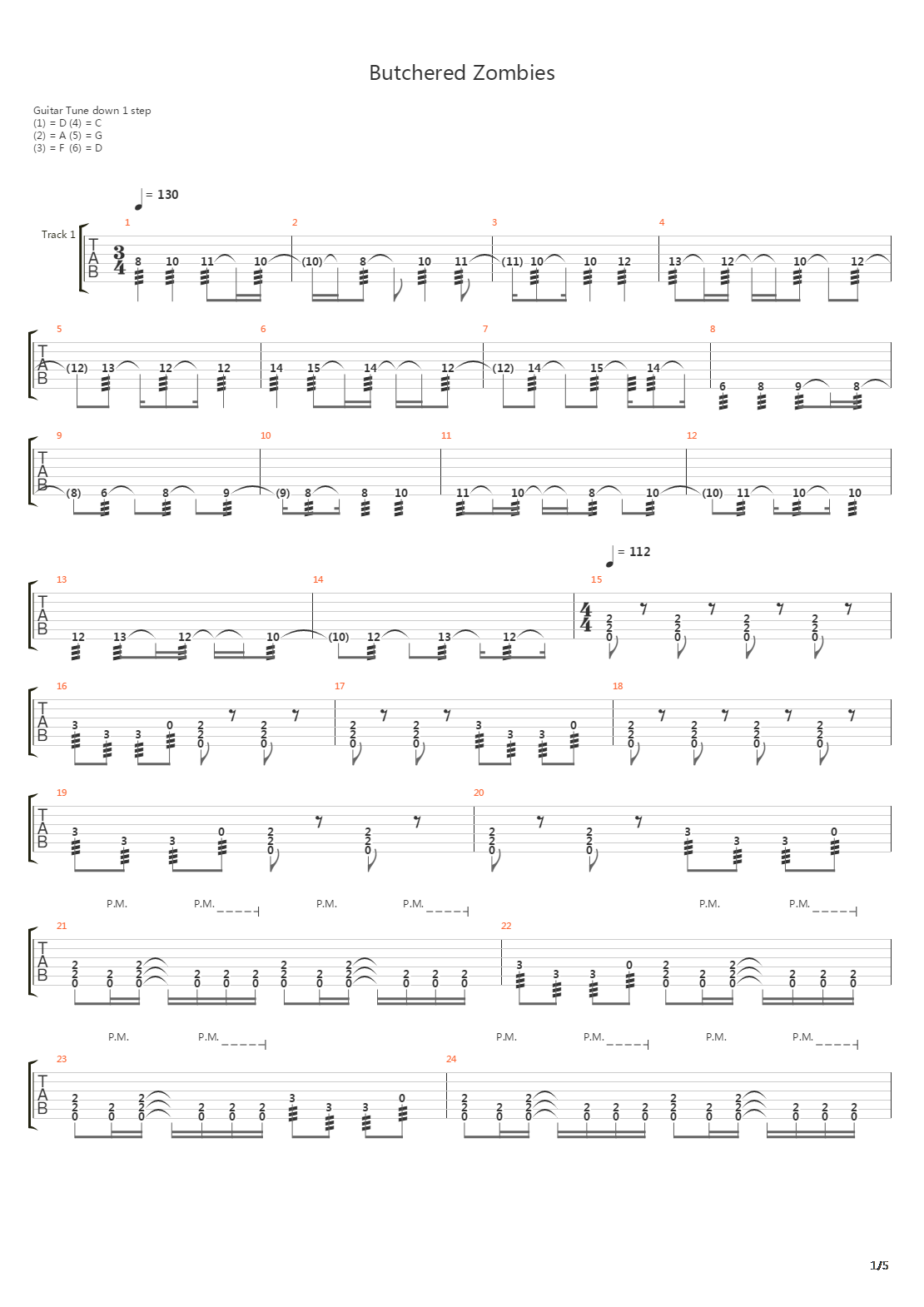 Butchered Zombies吉他谱