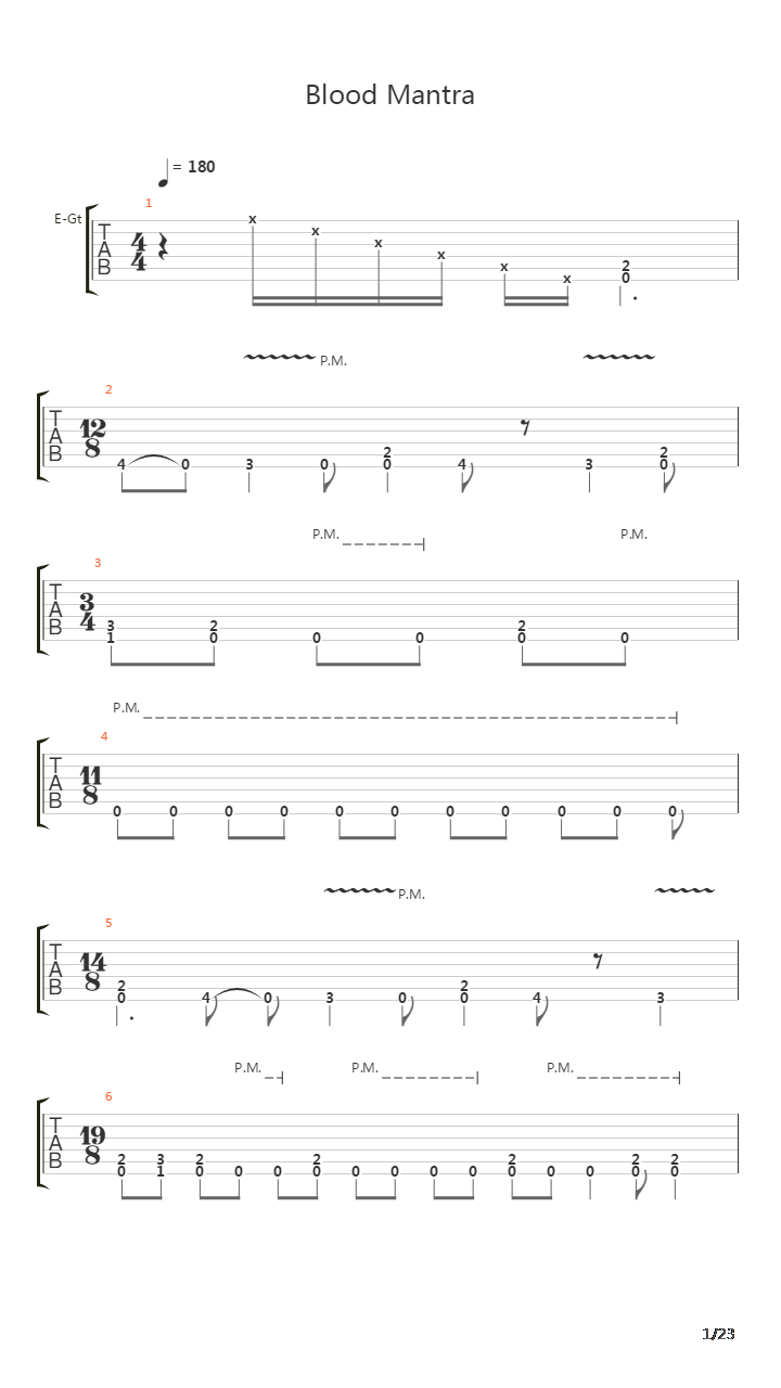 Blood Mantra吉他谱