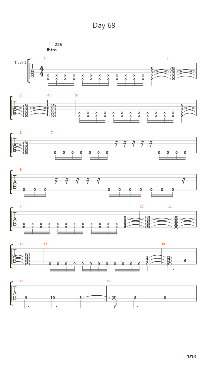 Day 69吉他谱