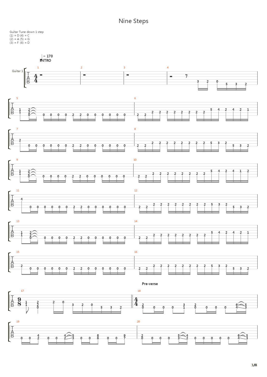 Nine Steps吉他谱