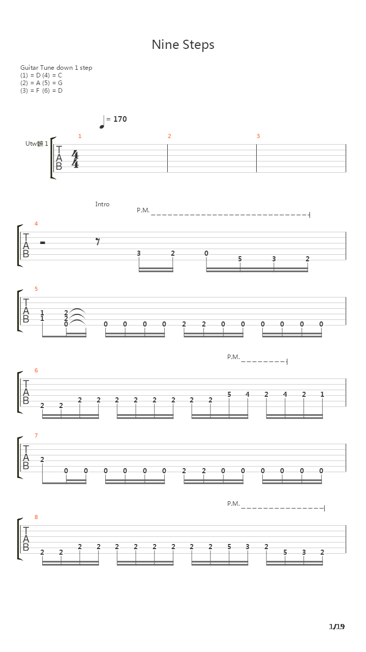 Nine Steps吉他谱