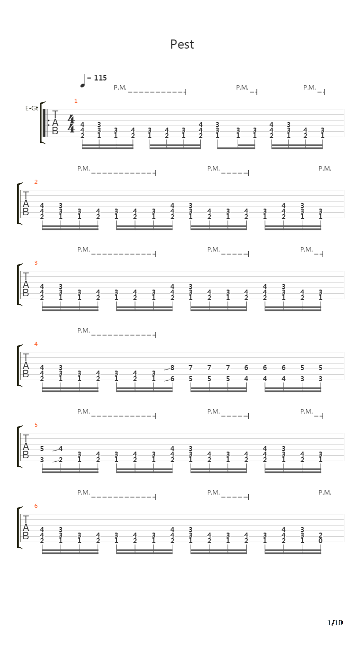 Pest吉他谱