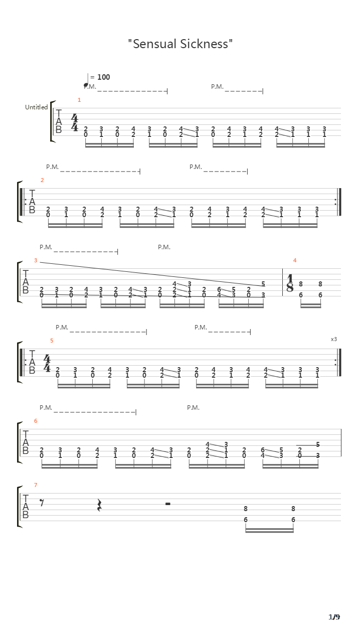 Sensual Sickness吉他谱