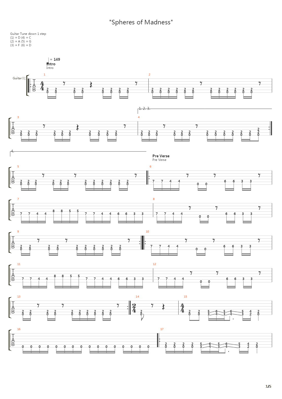 Spheres Of Madness吉他谱