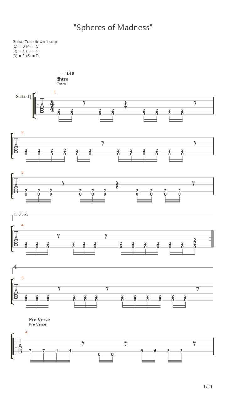 Spheres Of Madness吉他谱