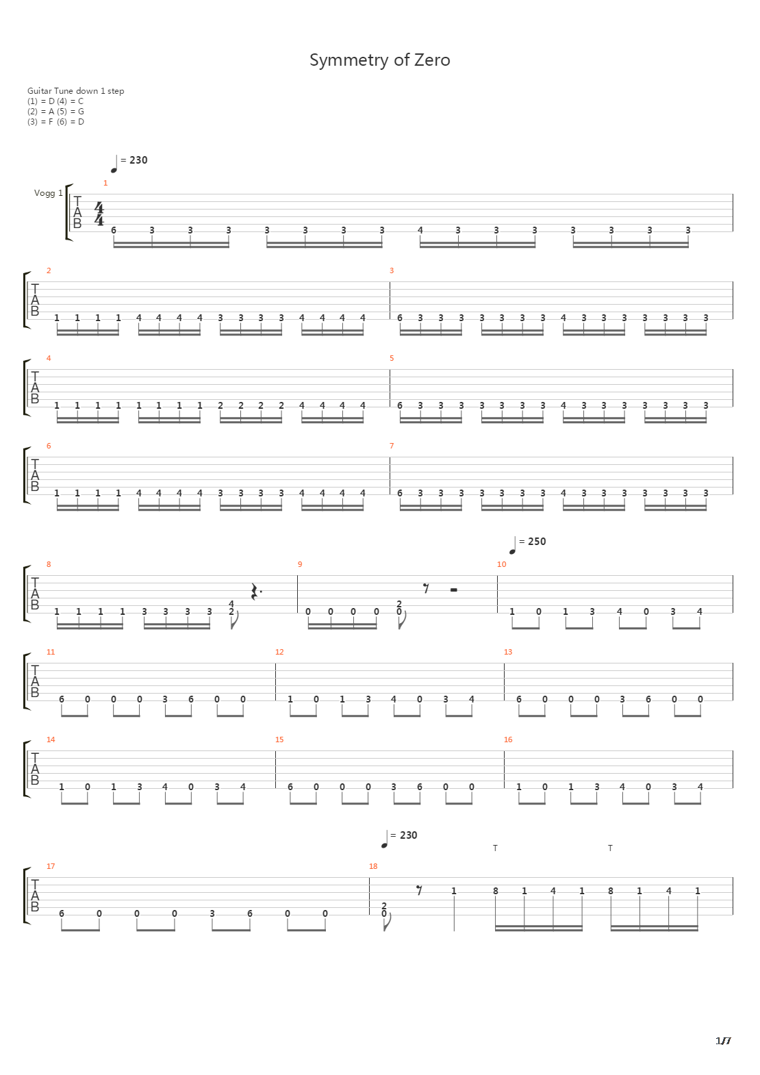 Symmetry Of Zero吉他谱