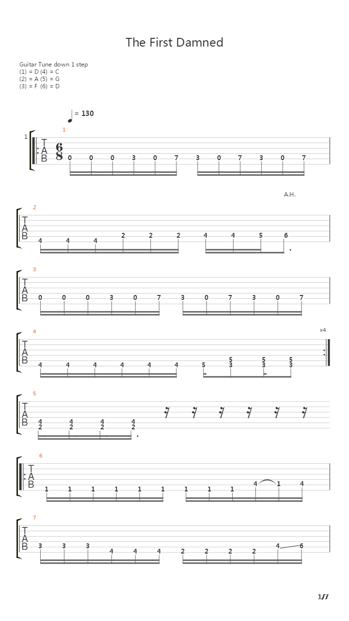 The First Damned吉他谱