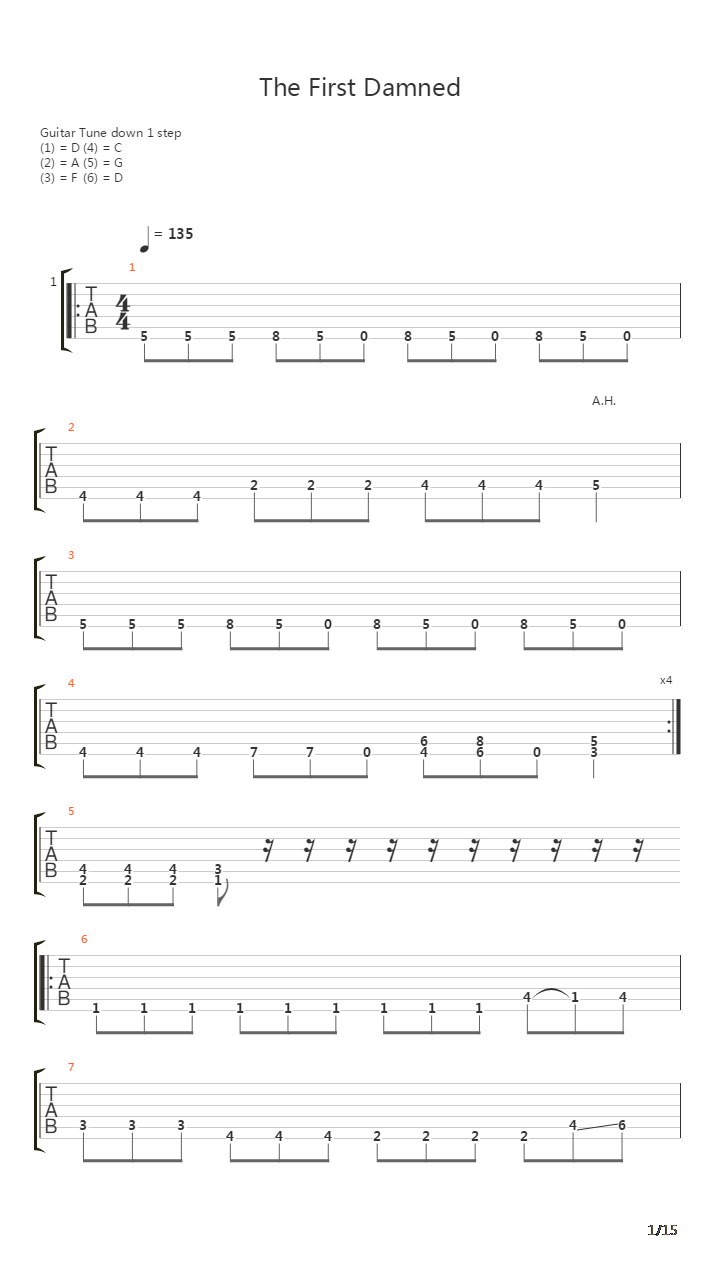 The First Damned吉他谱