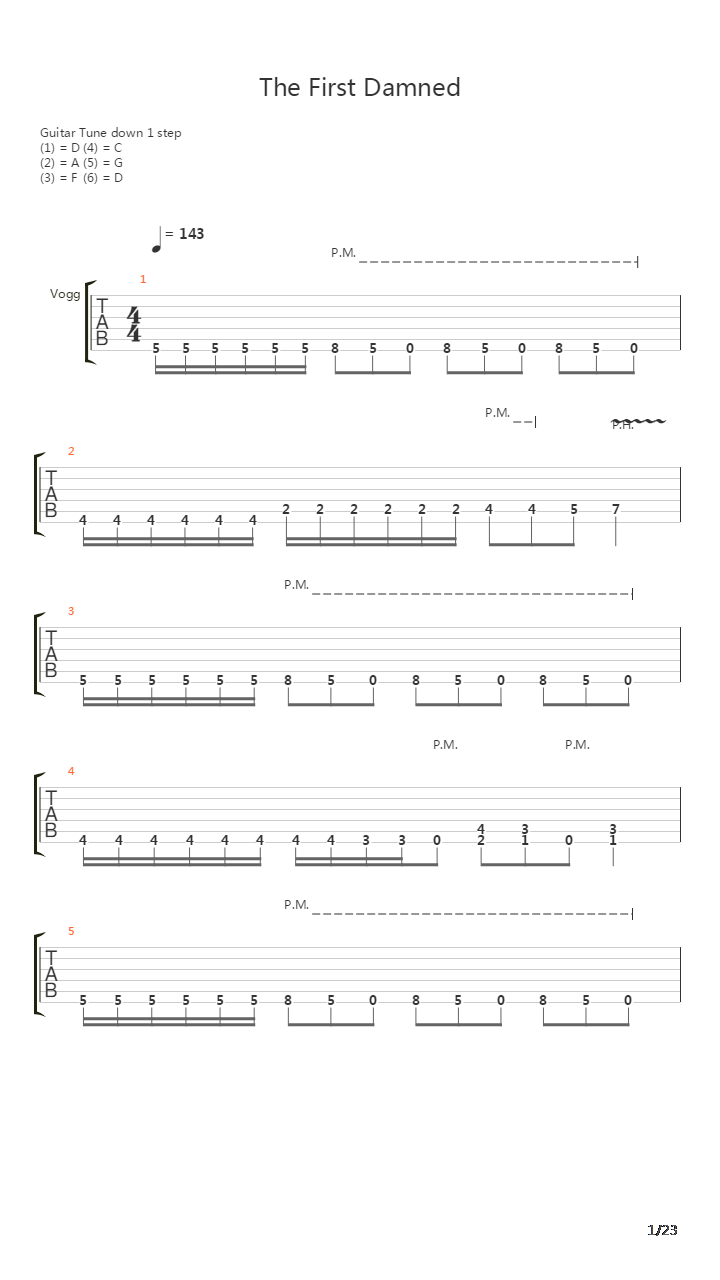 The First Damned吉他谱