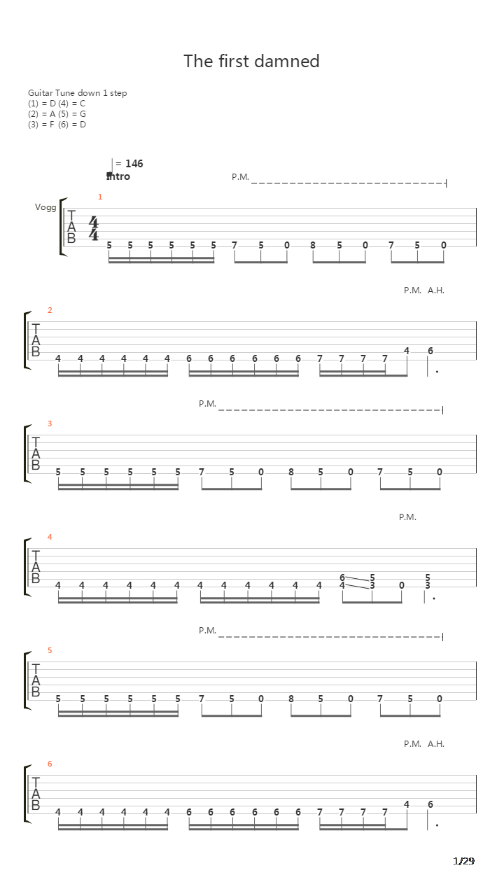 The First Damned吉他谱