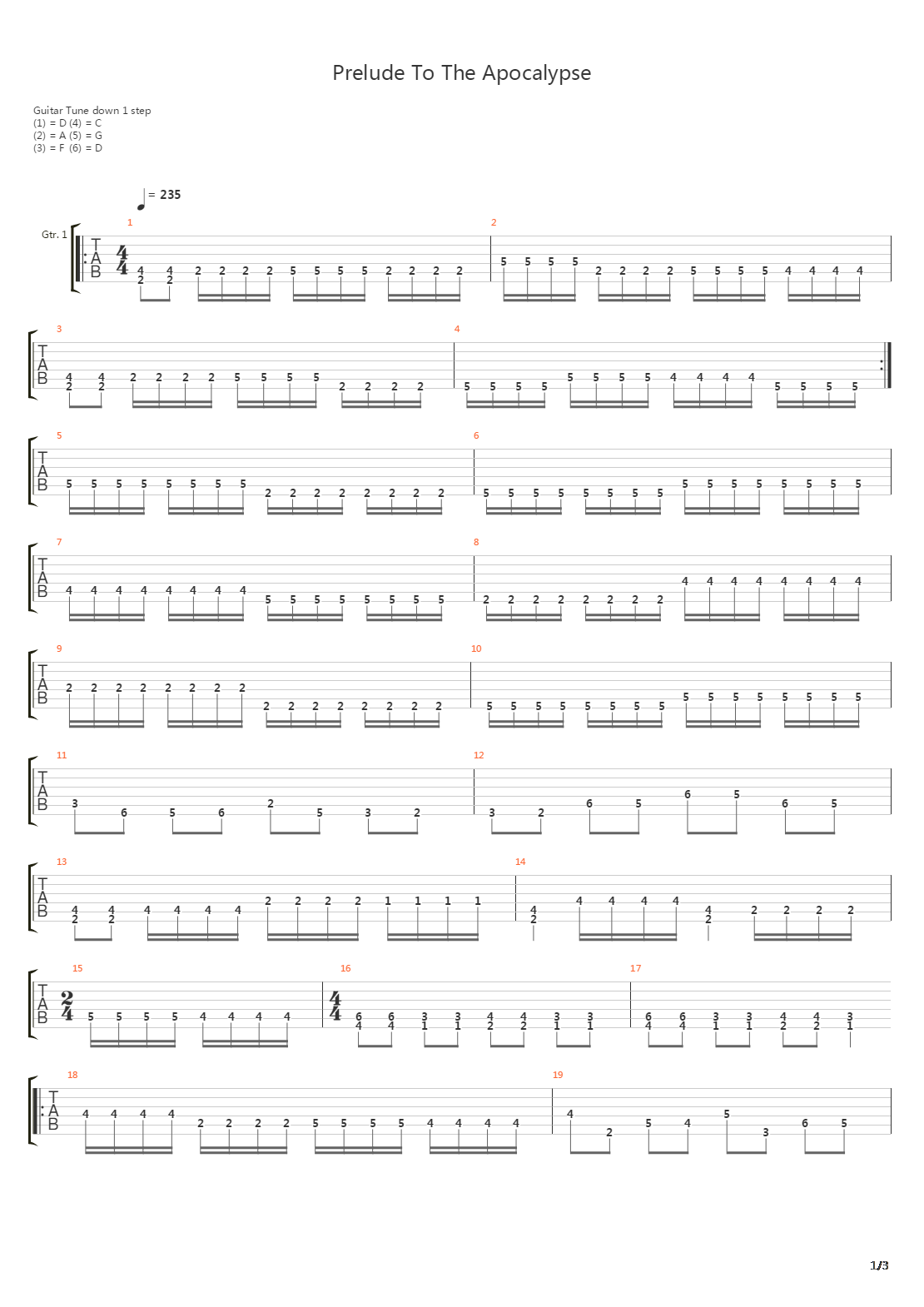 Prelude To The Apocalypse吉他谱