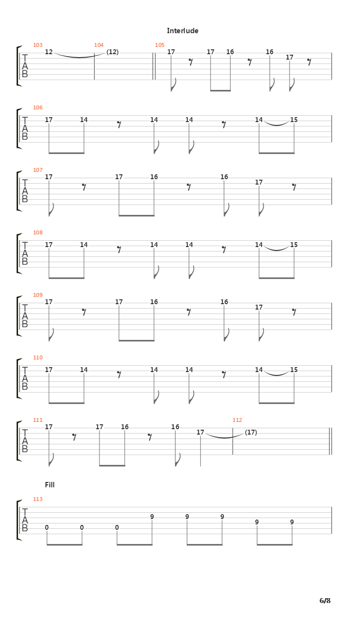 All Over Me吉他谱