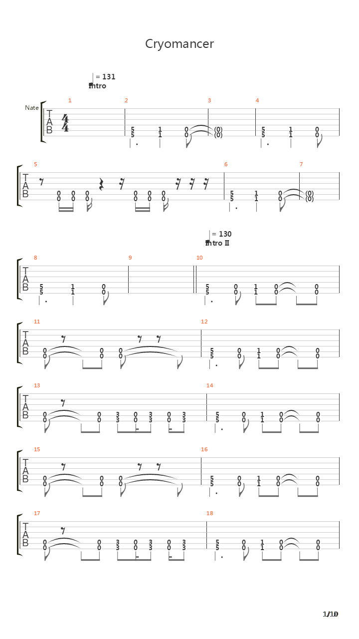 Cryomancer吉他谱