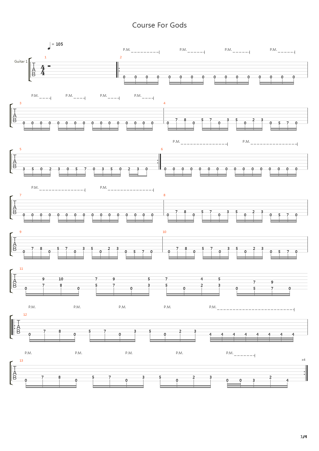 Course For Gods吉他谱