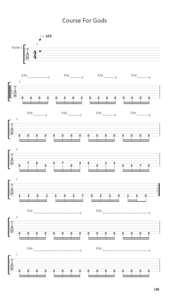 Course For Gods吉他谱