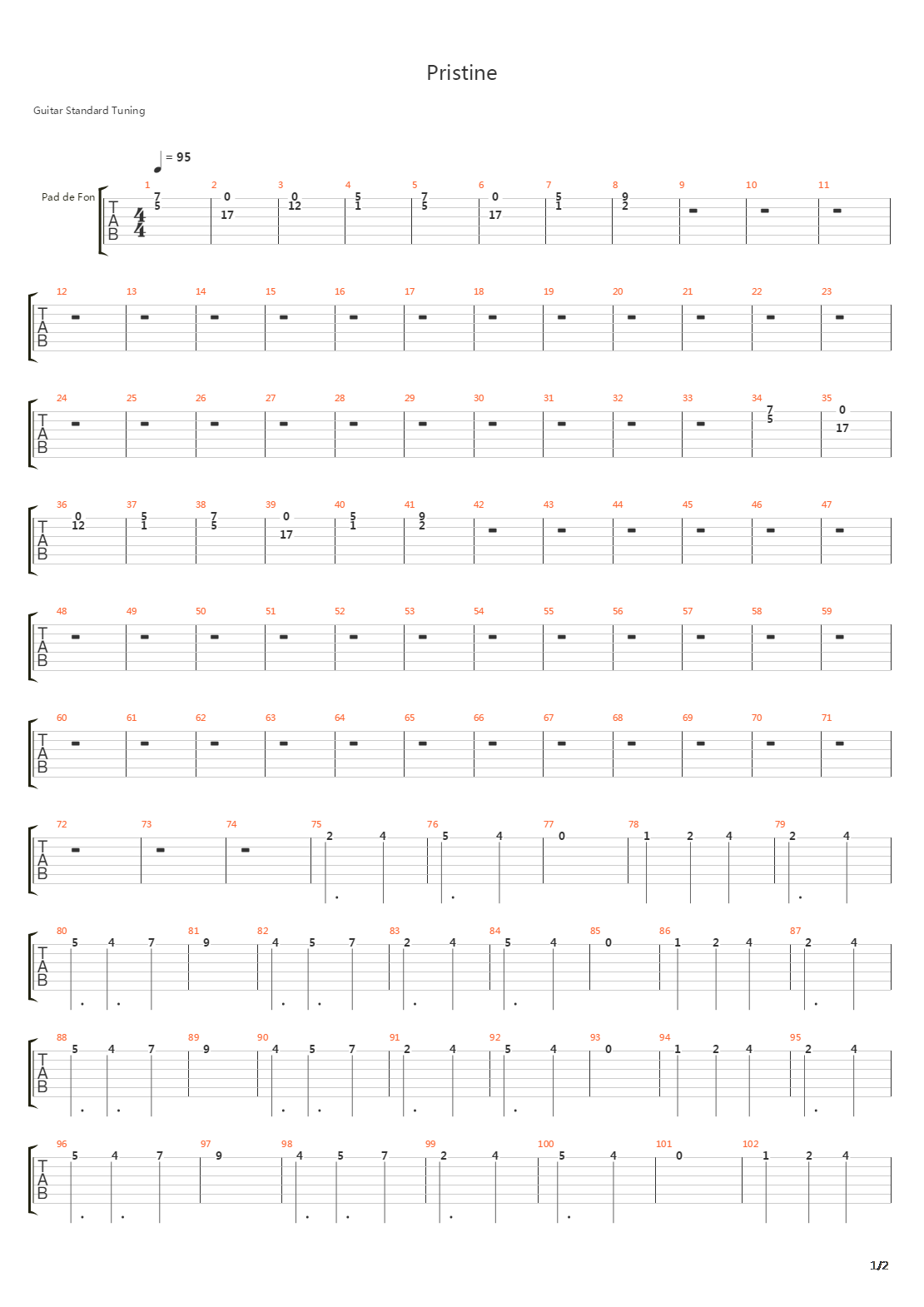 Pristine吉他谱