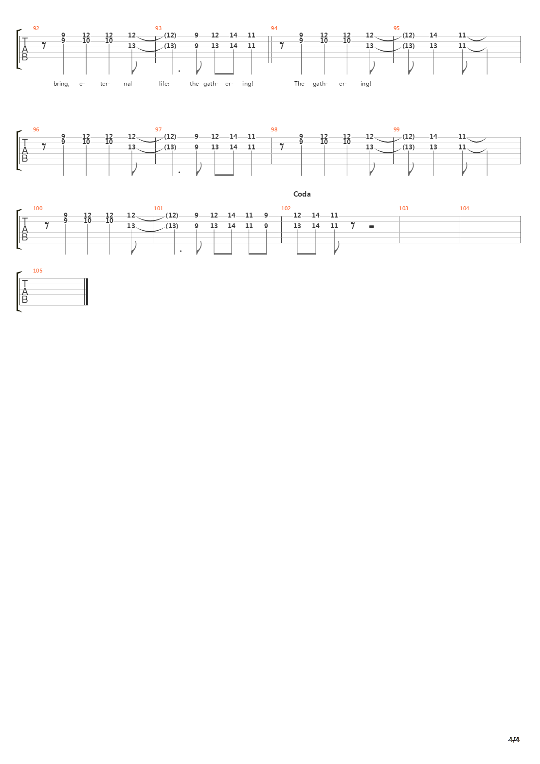 The Gathering吉他谱