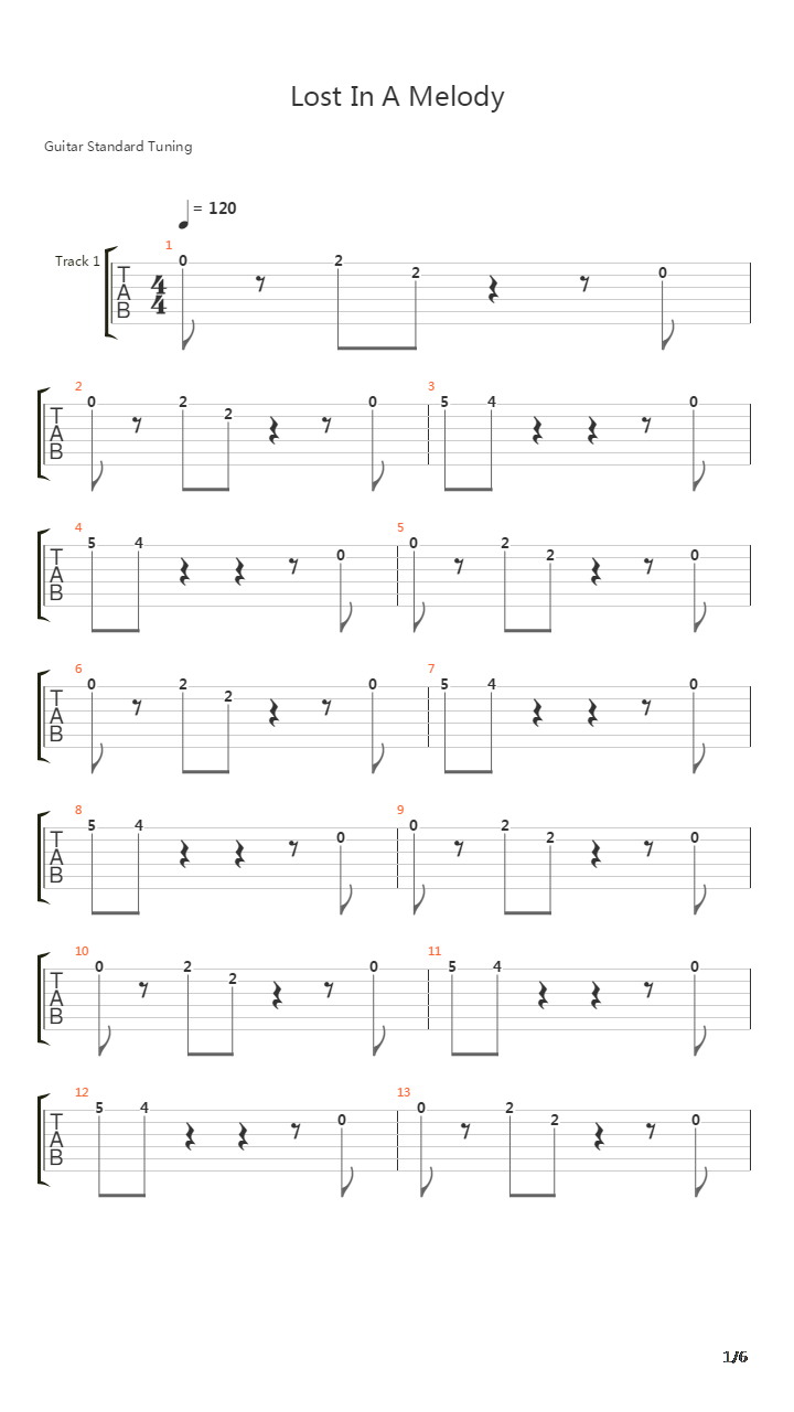 Lost In A Melody吉他谱