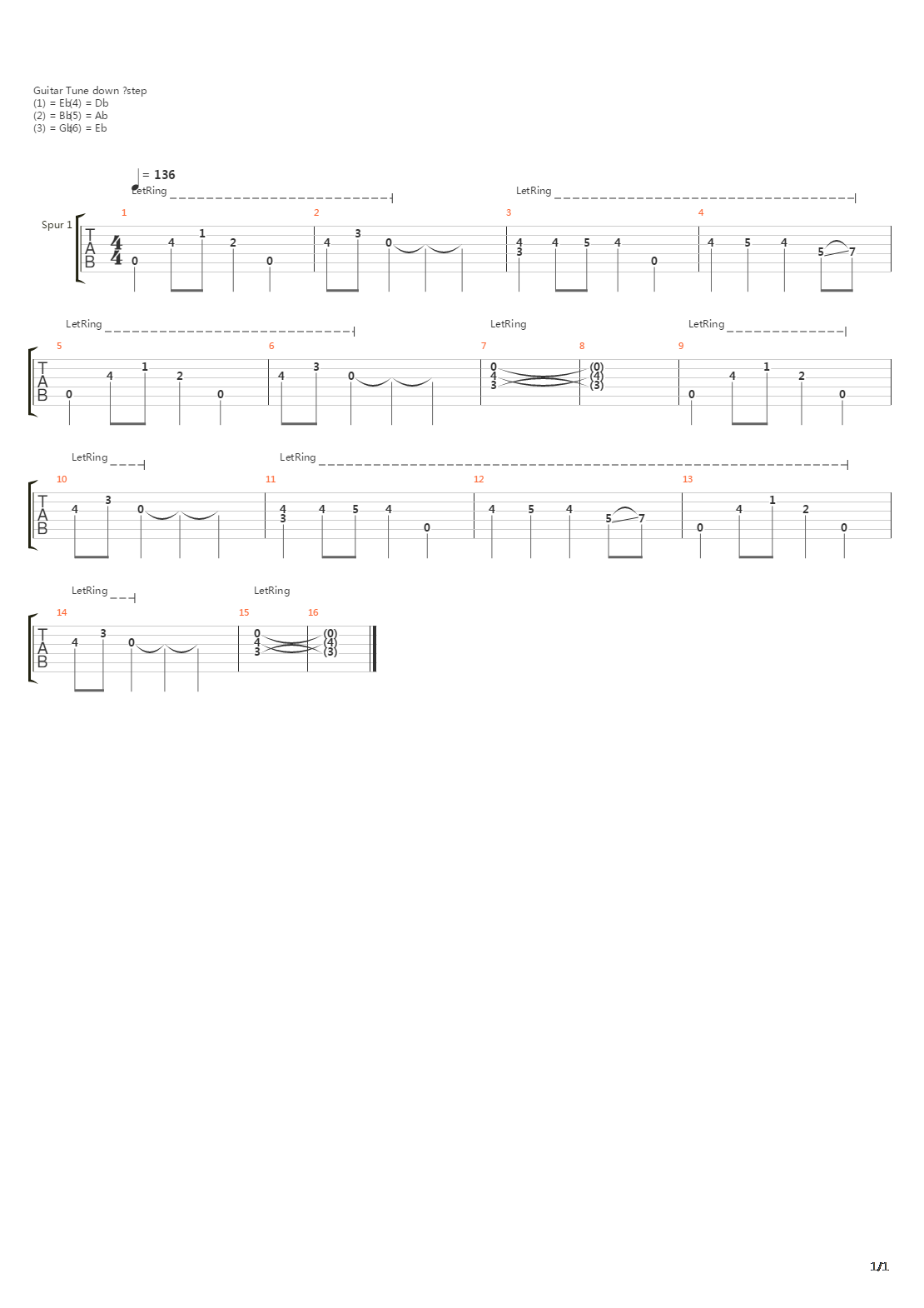 Time吉他谱
