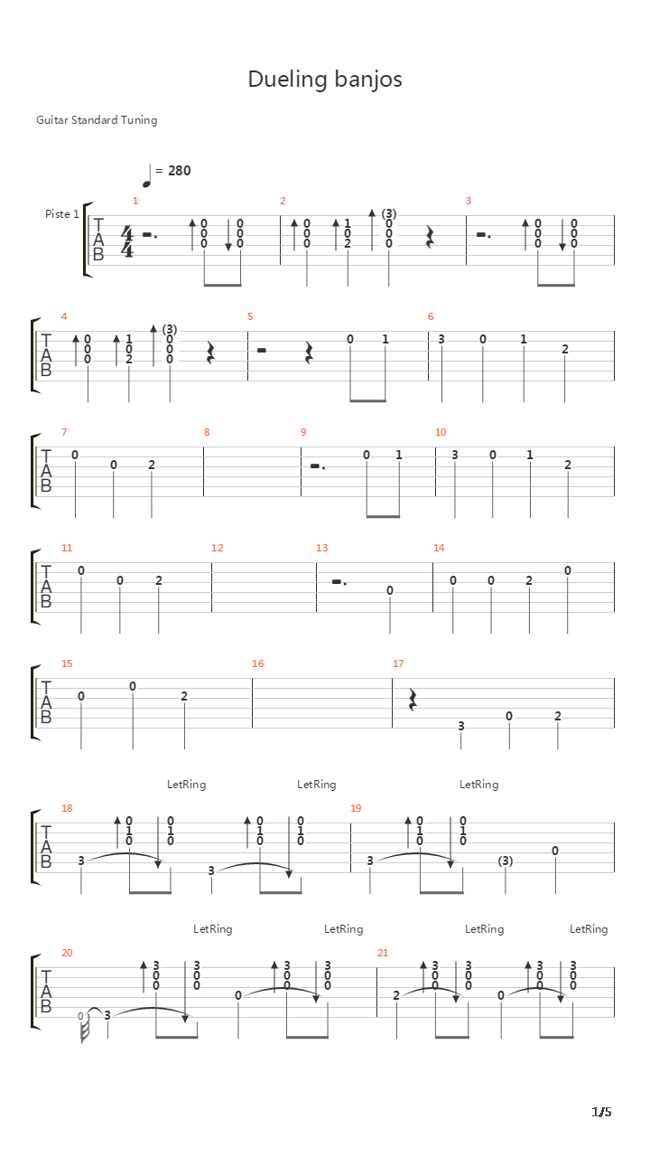 Duelling Banjos吉他谱