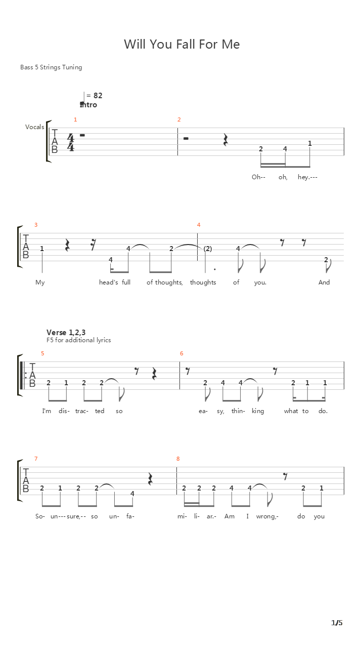 Will You Fall For Me吉他谱