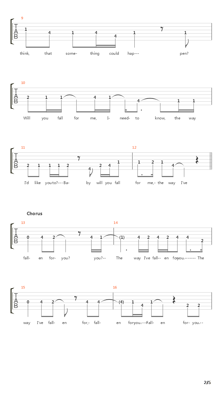 Will You Fall For Me吉他谱