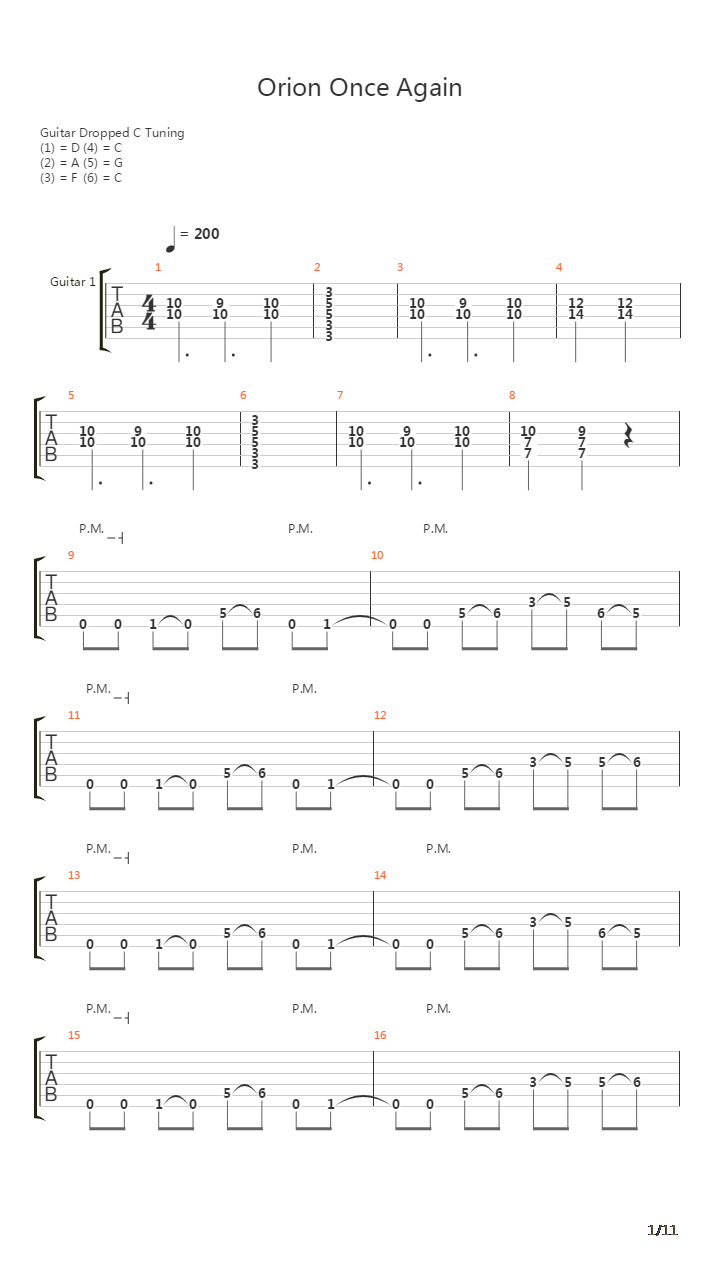 Orion Once Again吉他谱