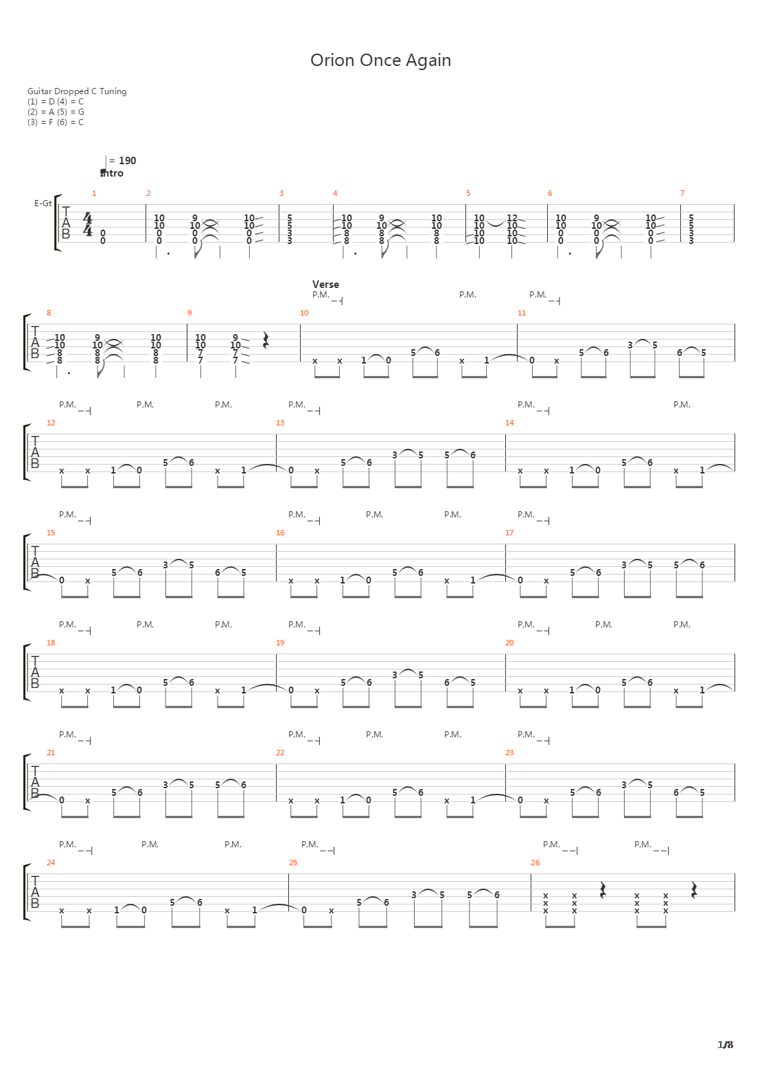 Orion Once Again吉他谱