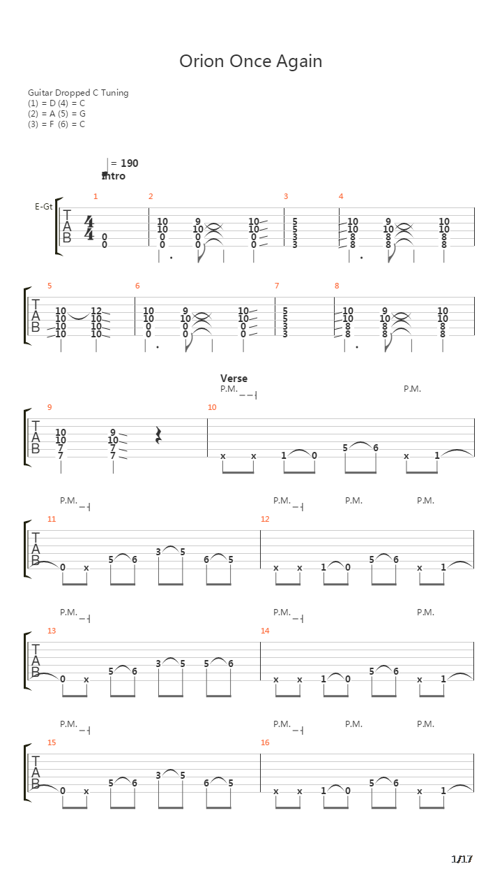 Orion Once Again吉他谱