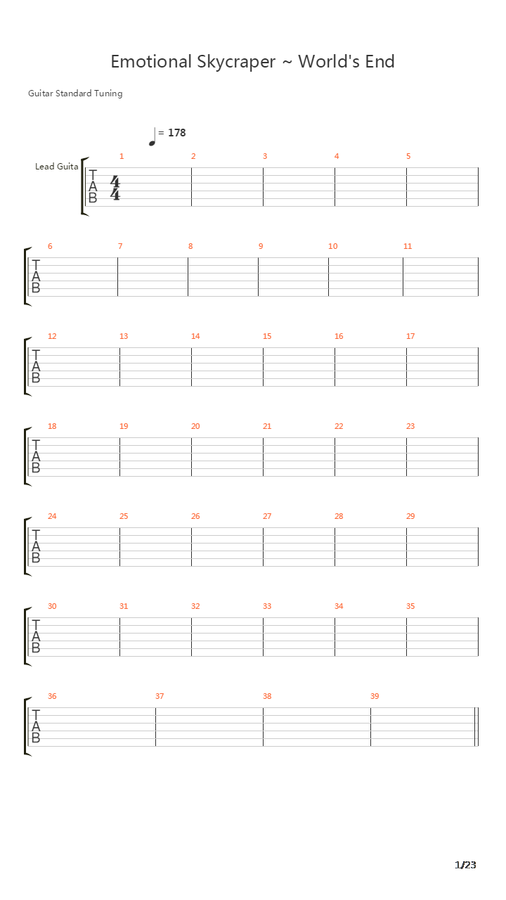 Emotional Skyscraper Worlds End吉他谱