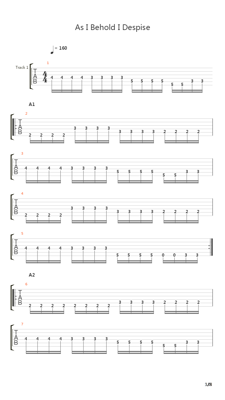 As I Behold I Despise吉他谱