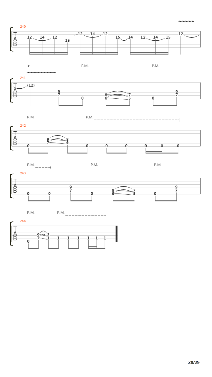 Paracidal Epitaph吉他谱