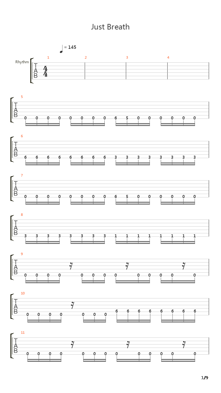 Just Breathe吉他谱