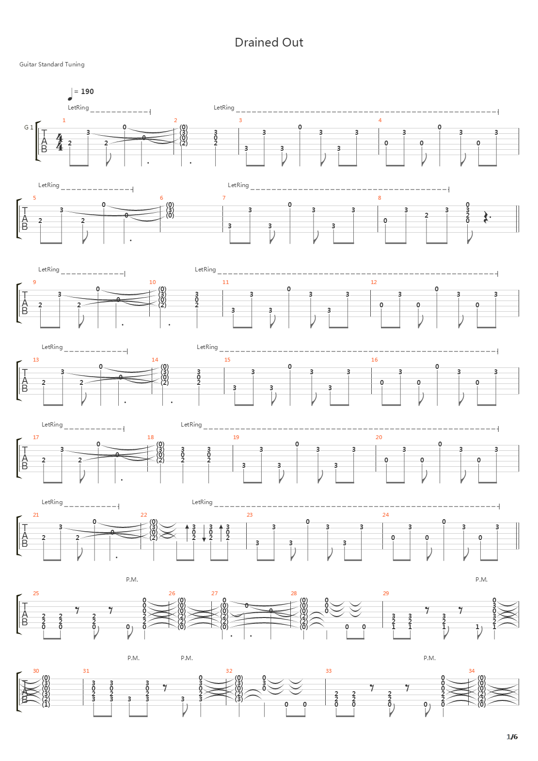 Drained Out吉他谱