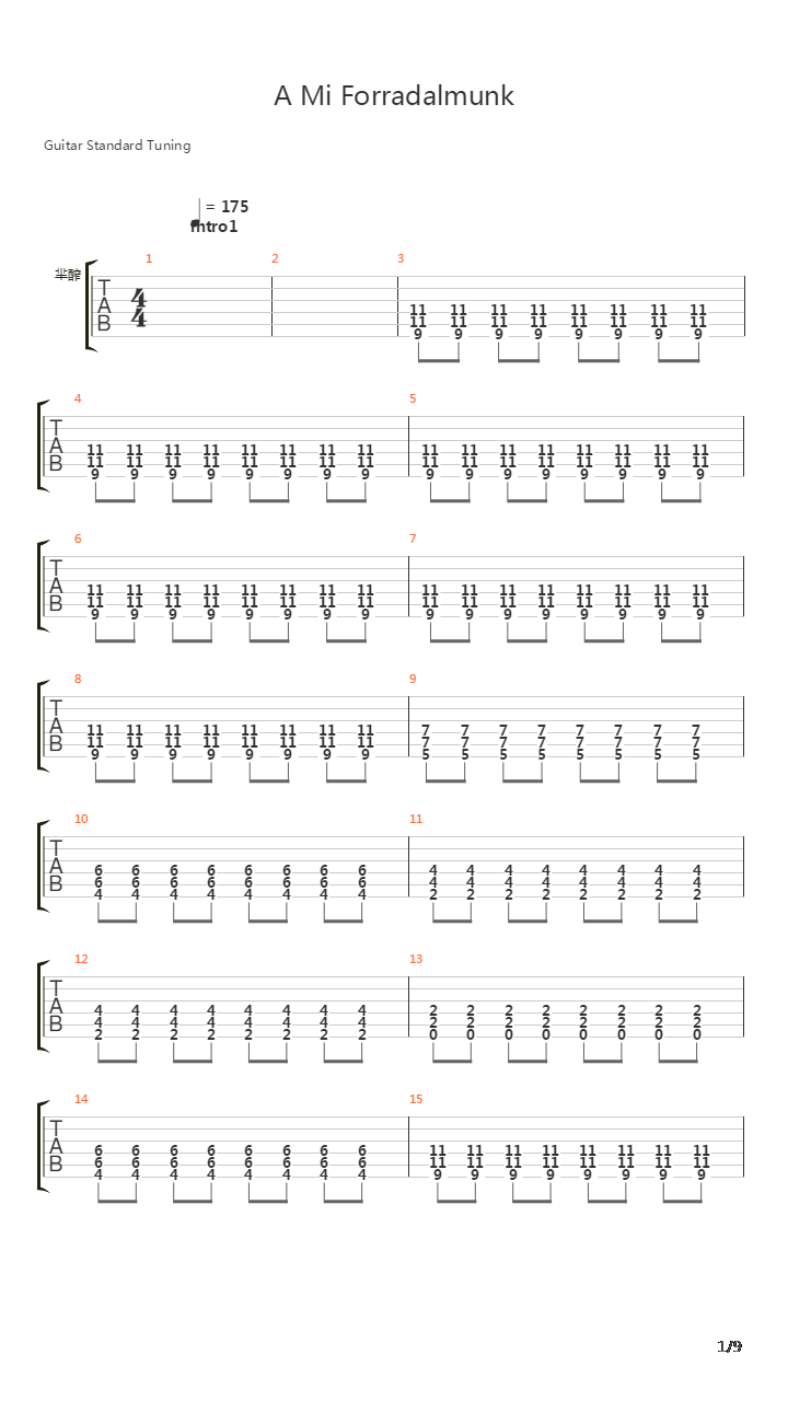 A Mi Forradalmunk吉他谱