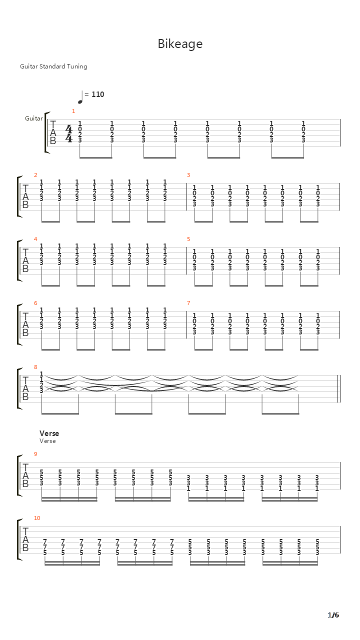 Bikeage吉他谱