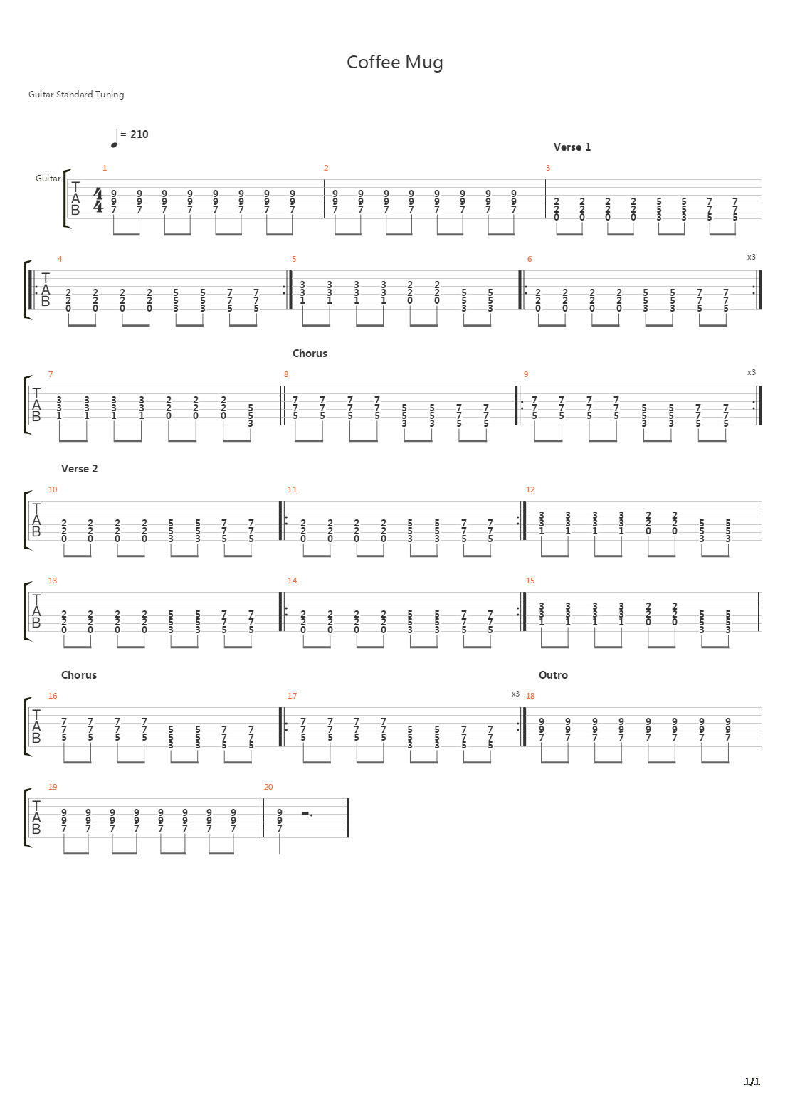 Coffee Mug吉他谱