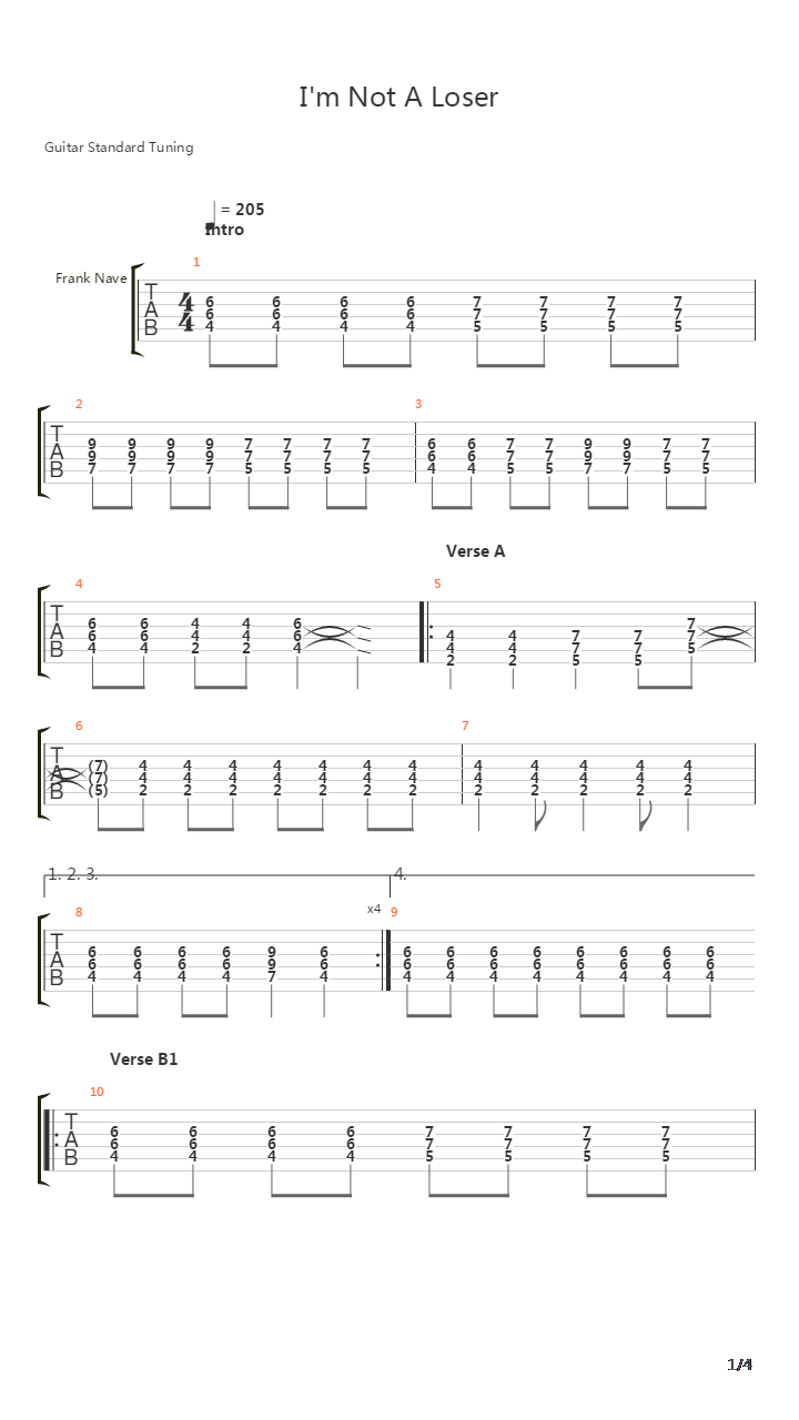Im Not A Loser吉他谱