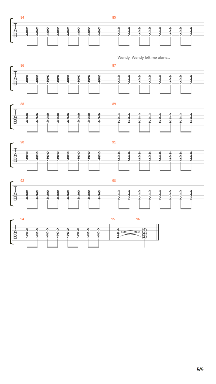 Wendy吉他谱