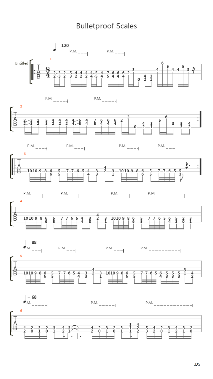 Bulletproof Scales吉他谱