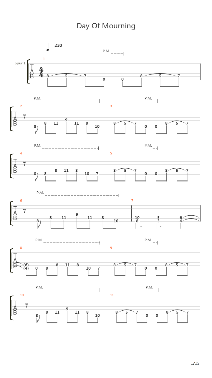 Day Of Mourning吉他谱