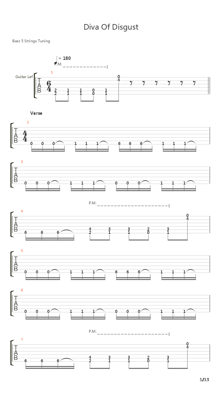 Diva Of Disgust吉他谱