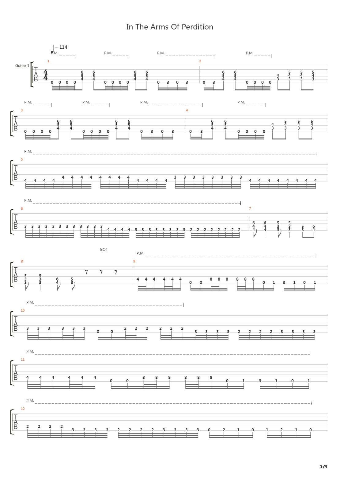 In The Arms Of Perdition吉他谱