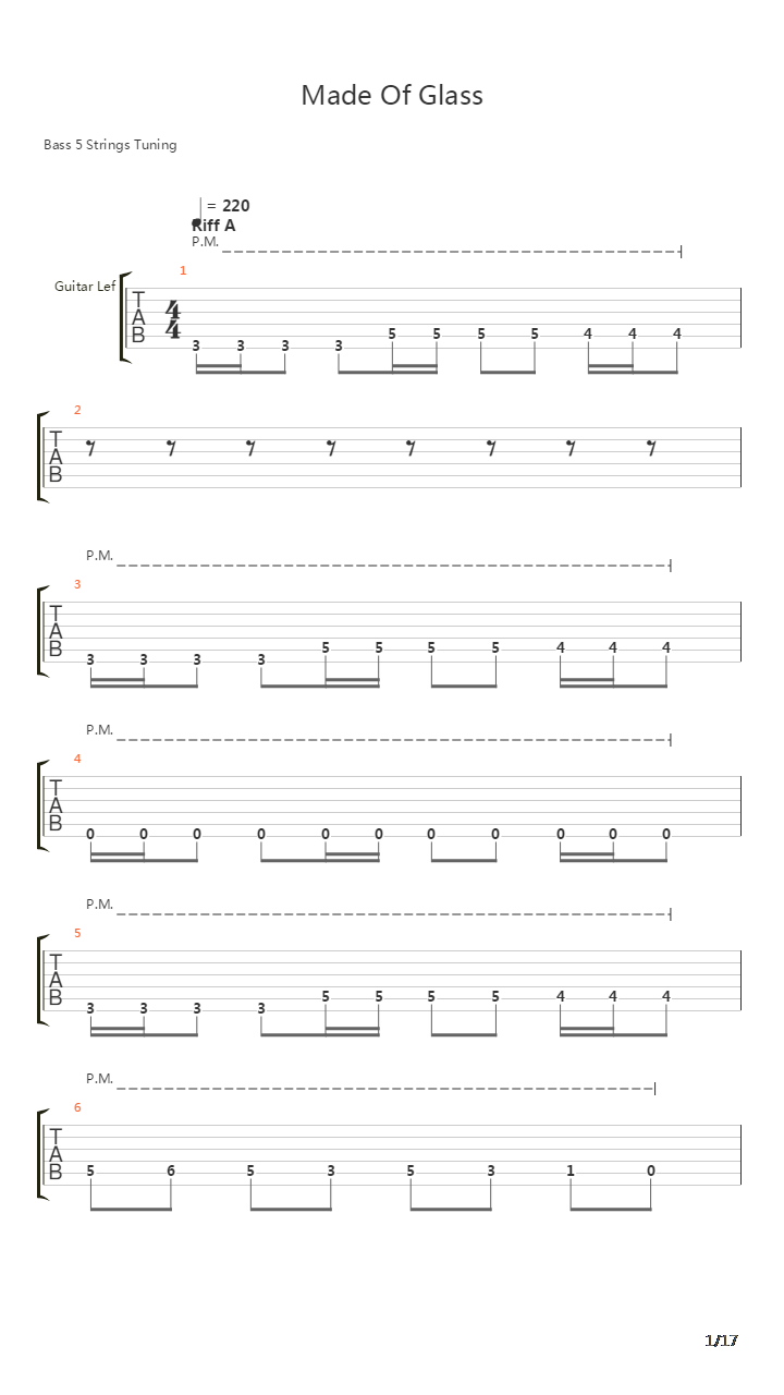 Made Of Glass吉他谱