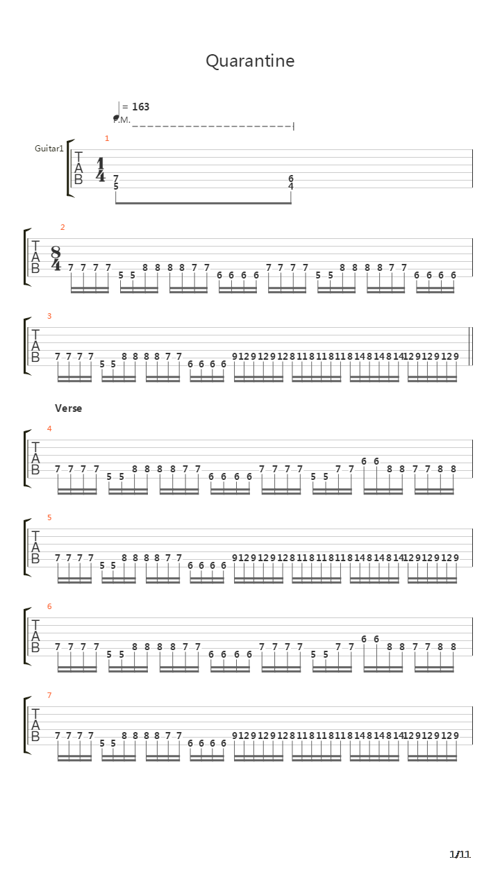 Quarantine吉他谱