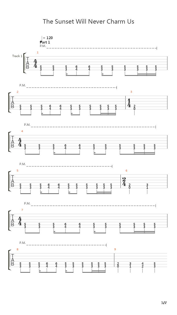 The Sunset Will Never Charm Us吉他谱
